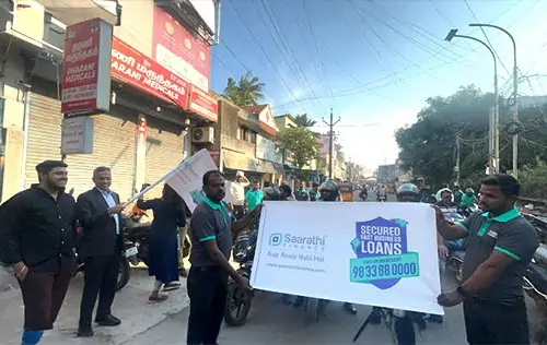 Saarathi Finance NBFC secured business loans bike rally Ambattur Chennai 2026
