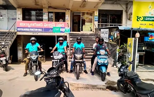 Saarathi Finance team at bike rally in Telangana for MSME financial literacy drive